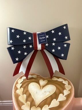 Martha Stewart 4th of July Metal Patriotic Wall Hanging Stars & Stripes Bow